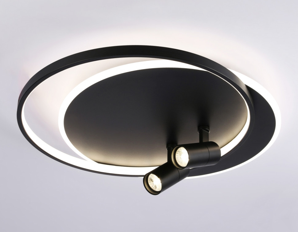 Настенно-потолочный светодиодный светильник с пультом Ambrella light COMFORT LineTechFL51393, цвет черный - фото 2