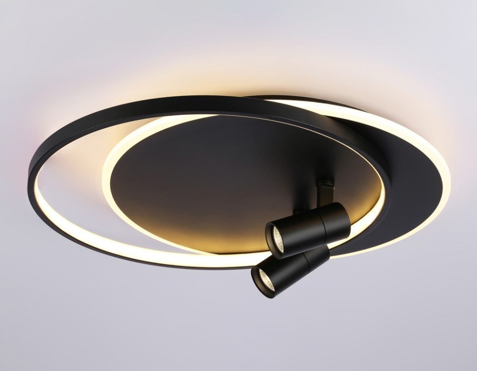 Настенно-потолочный светодиодный светильник с пультом Ambrella light COMFORT LineTechFL51393, цвет черный - фото 3