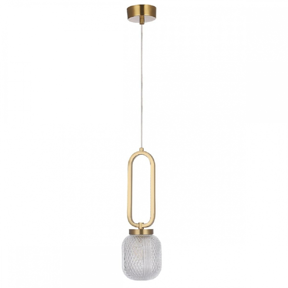 Светильник подвесной с Led лампочками в комплекте CRYSTAL LUX Carolina SP1 V2 BRASS+Lamps, цвет латунь - фото 2