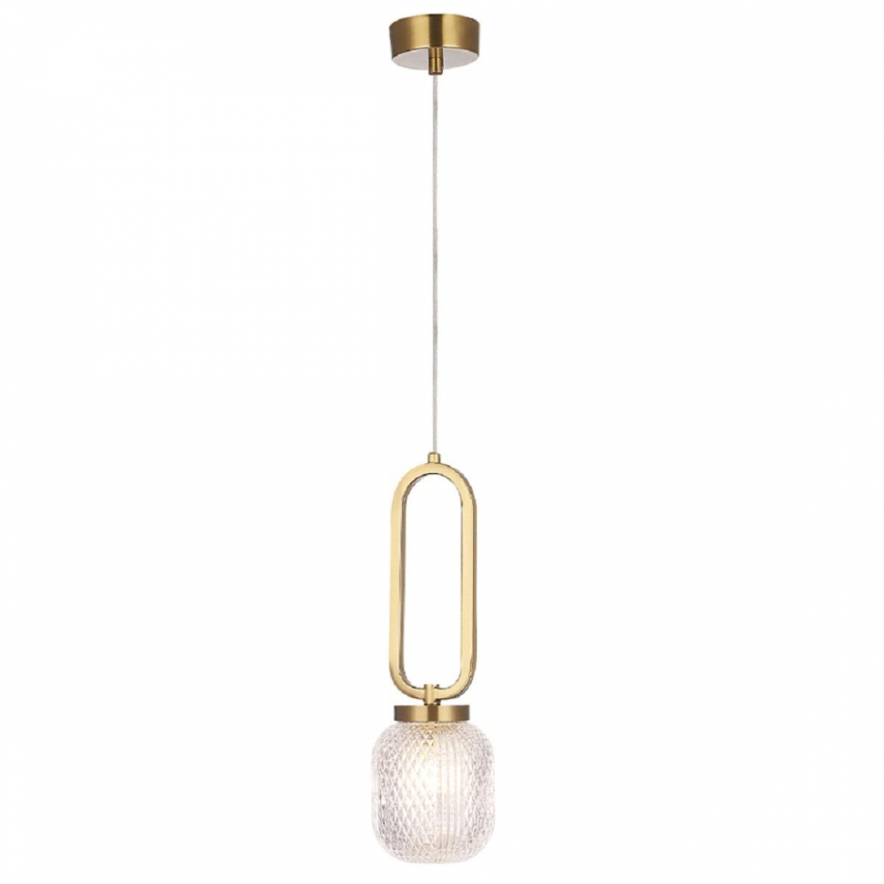 Светильник подвесной с Led лампочками в комплекте CRYSTAL LUX Carolina SP1 V2 BRASS+Lamps, цвет латунь - фото 3