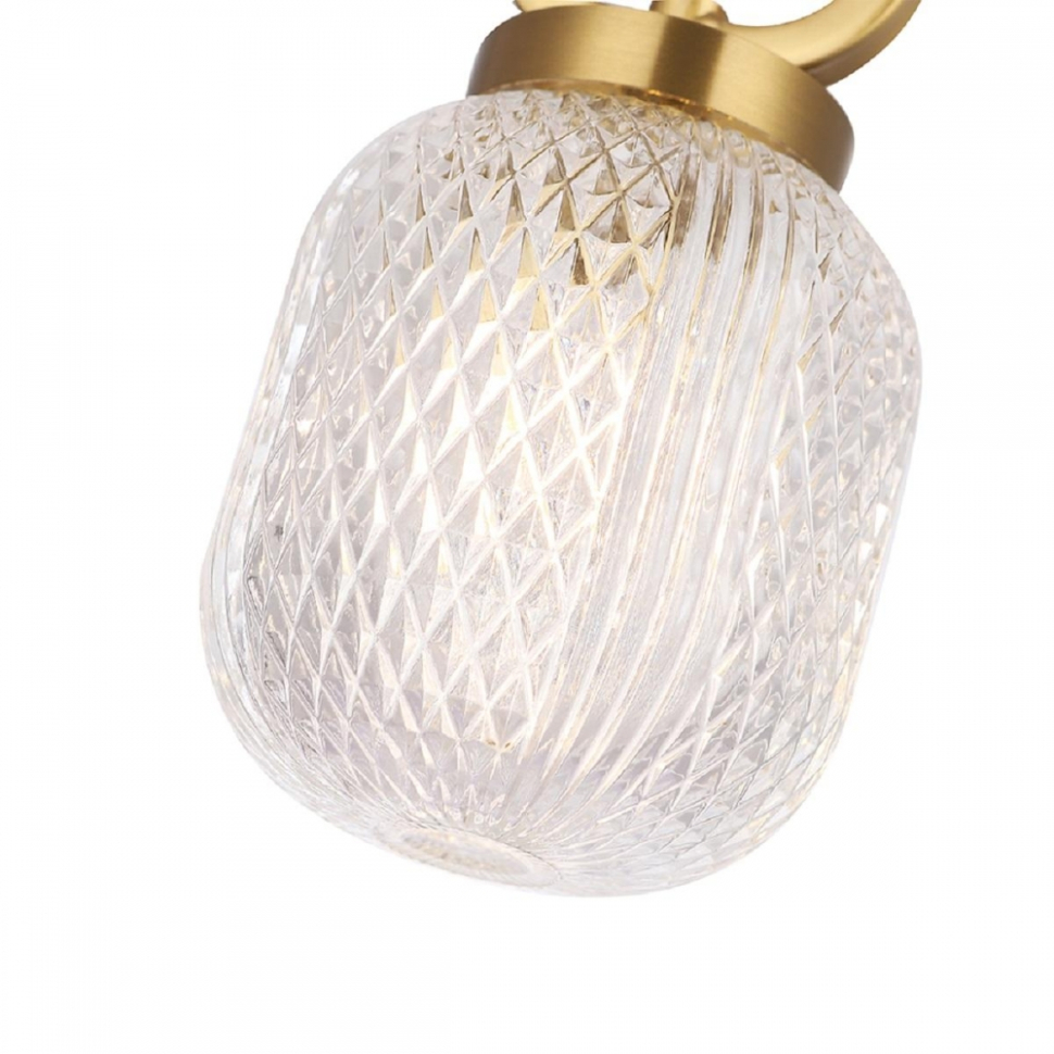 Светильник подвесной с Led лампочками в комплекте CRYSTAL LUX Carolina SP1 V2 BRASS+Lamps, цвет латунь - фото 4