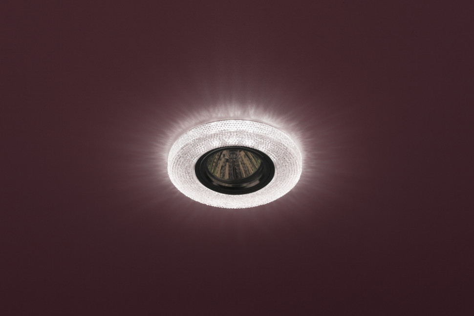 Точечный встраиваемый светильник cо светодиодной подсветкой ЭРА DK LD1 PK Б0018776, цвет хром - фото 3