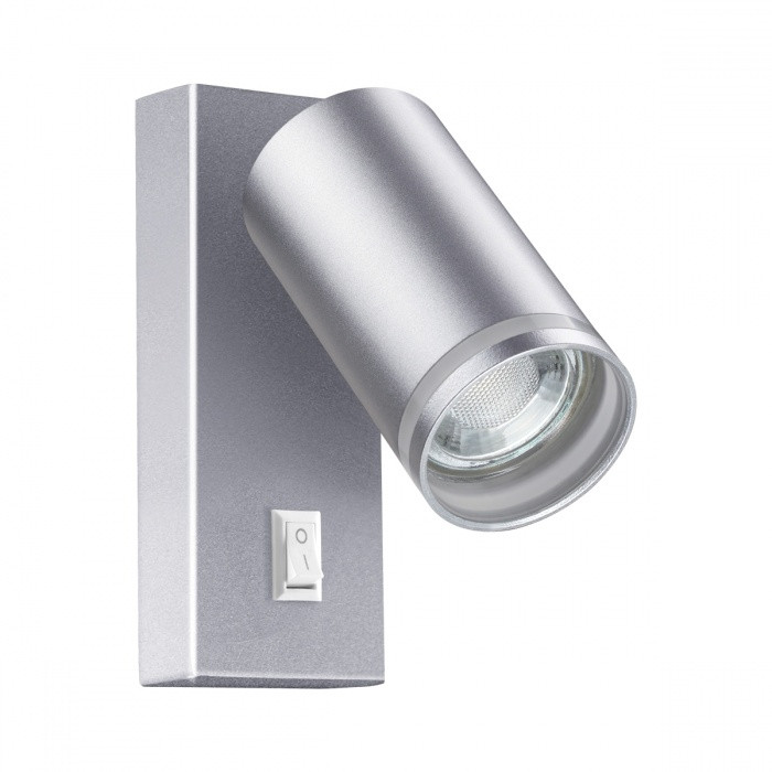 Спот со светодиодной лампочкой GU10, комплект от Lustrof. №369566-647327, цвет серебро - фото 1