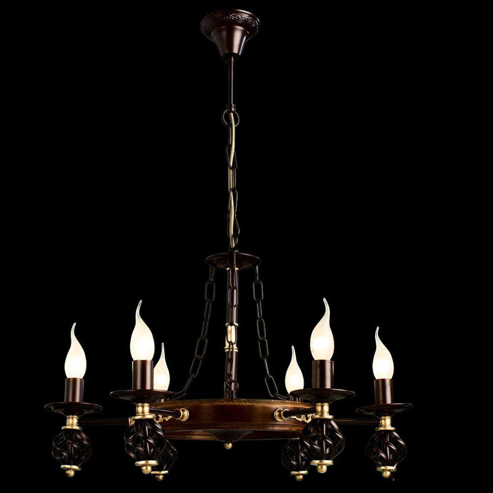 Подвесная люстра Arte Lamp Cartwheel A4550LM-6CK, цвет коричневый - фото 3