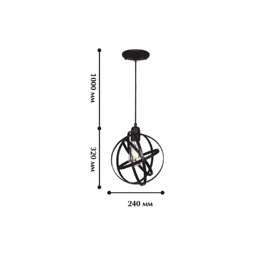 Светильник подвесной с лампочками, комплект от Lustrof. № 61703-617816, цвет черный - фото 2