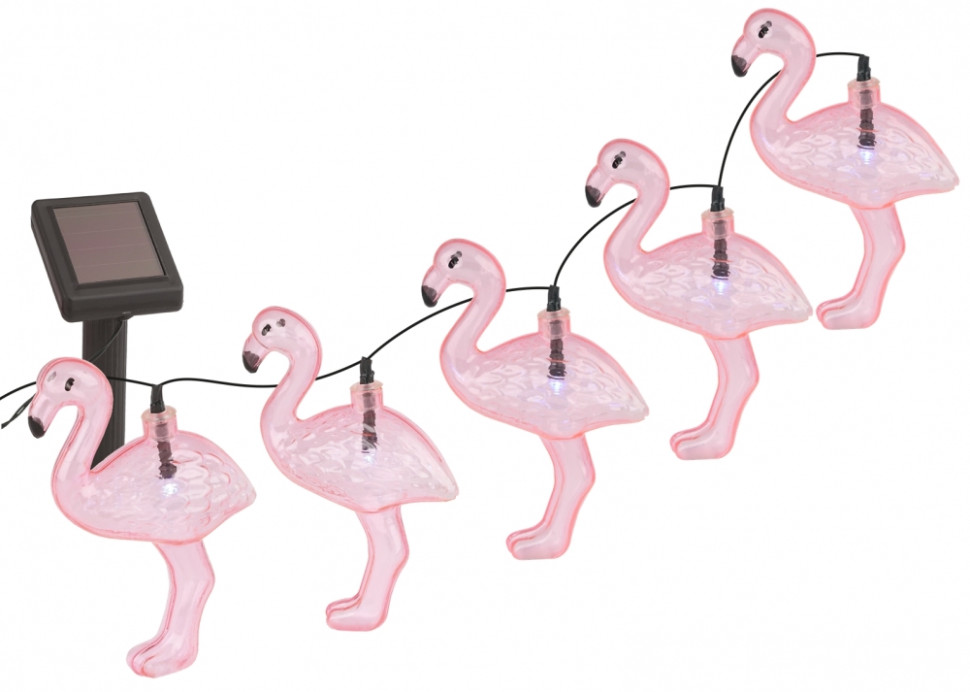 Садовая гирлянда 10 подсвечиваемых светодиодами фламинго Эра ERADG012-07 Б0038508 пластиковый стул фламинго зеленый пластик