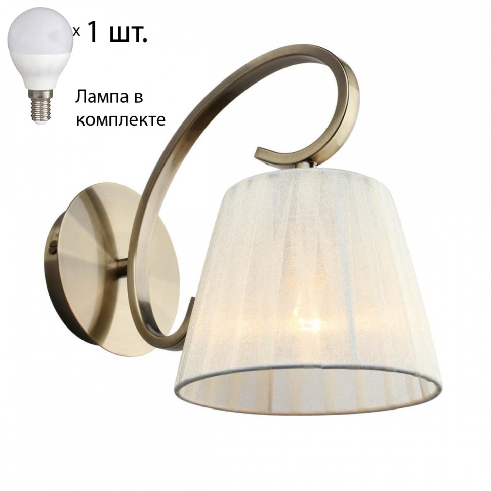 Бра с лампочкой Omnilux OML-56101-01+Lamps, цвет бронза OML-56101-01+Lamps - фото 1