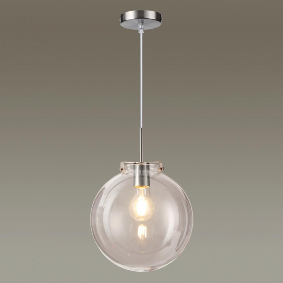 Подвесной светильник со светодиодной лампочкой E27, комплект от Lustrof. №294411-642528, цвет никель - фото 3