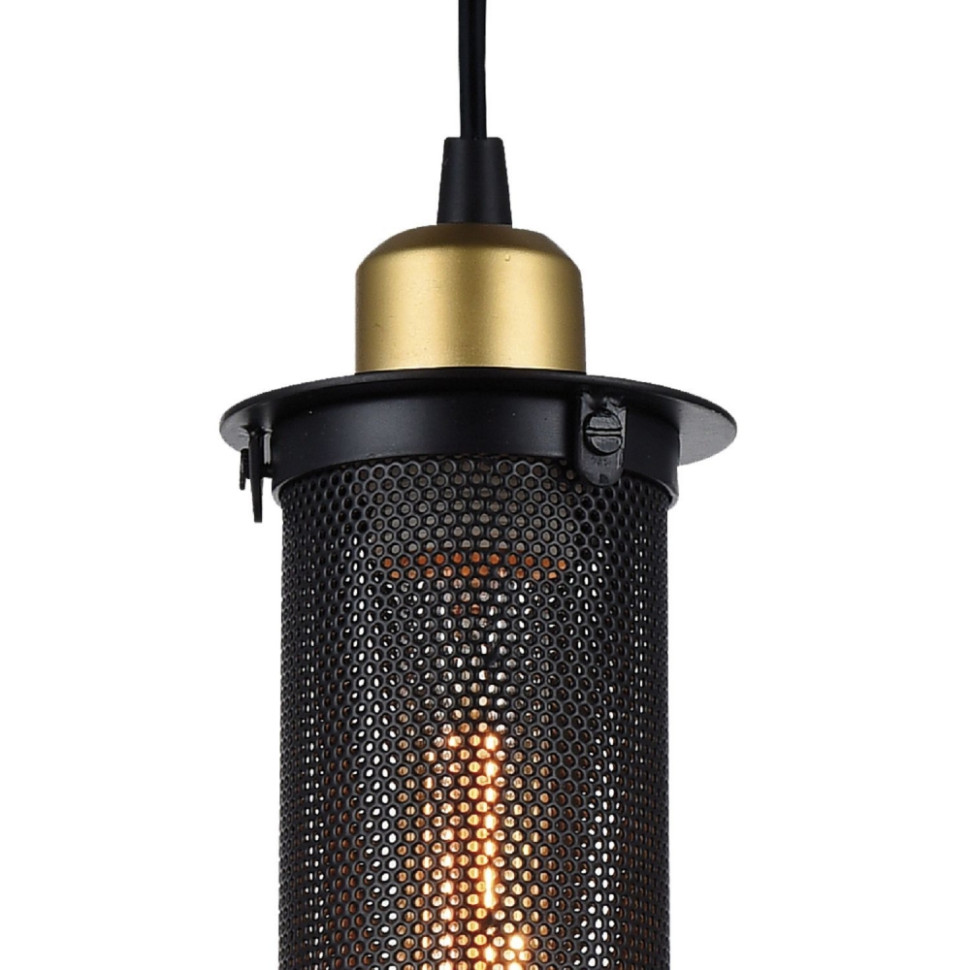 Светильник подвесной с лампочками, комплект от Lustrof. № 61706-617818, цвет черный и античная бронза - фото 3