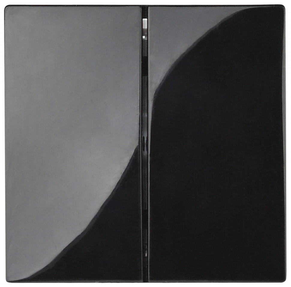 Лицевая панель ЭРА выключателя двухклавишного чёрный 12-6203-06 Б0047855