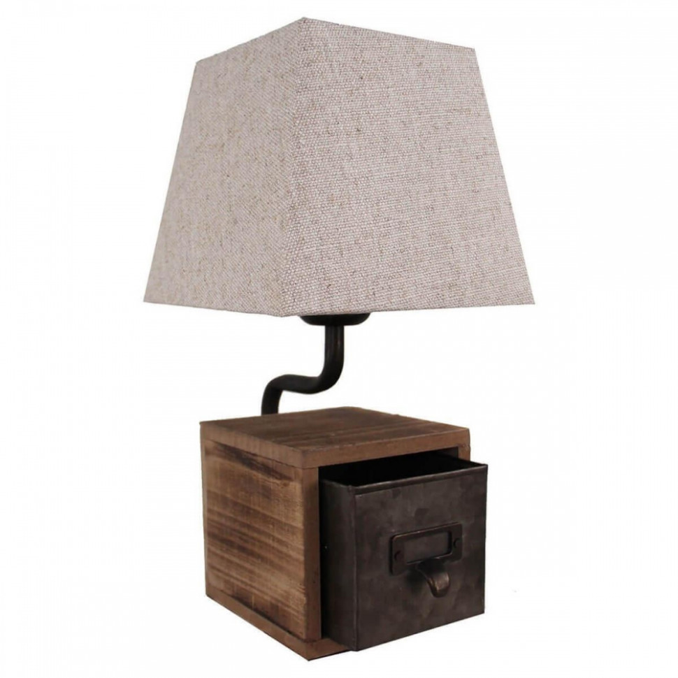 LSP-0512 Настольная лампа шкатулка Lussole LOFT, цвет коричневый - фото 1