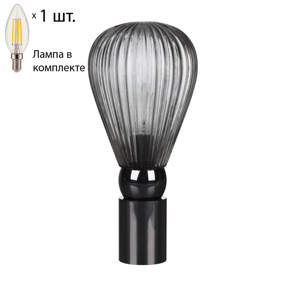 Настольная лампа Odeon Elica с лампочкой 5417/1T+Lamps E14 Свеча настольная лампа odeon light fluent 4858 10tl