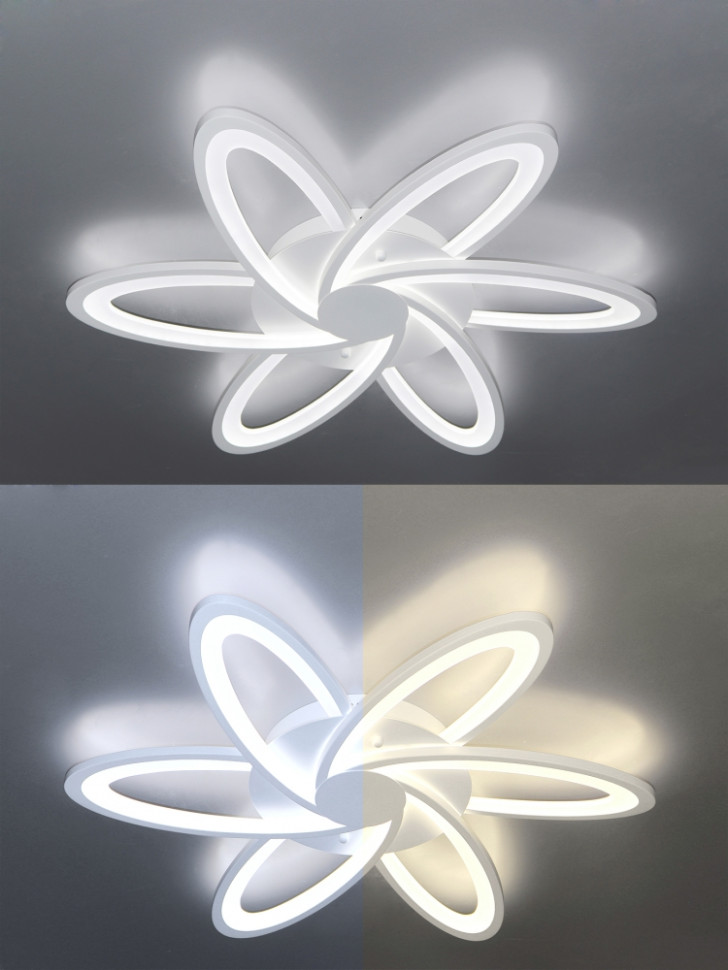Потолочная светодиодная люстра с поддержкой ''Алиса'' и пультом ДУ Natali Kovaltseva Smart home LED LAMPS 81217, цвет белый - фото 2