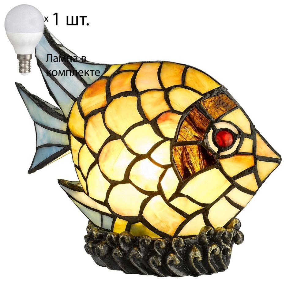 Настольная лампа с лампочкой Velante 807-804-01+Lamps E14 P45, цвет стекло 807-804-01+Lamps E14 P45 - фото 1