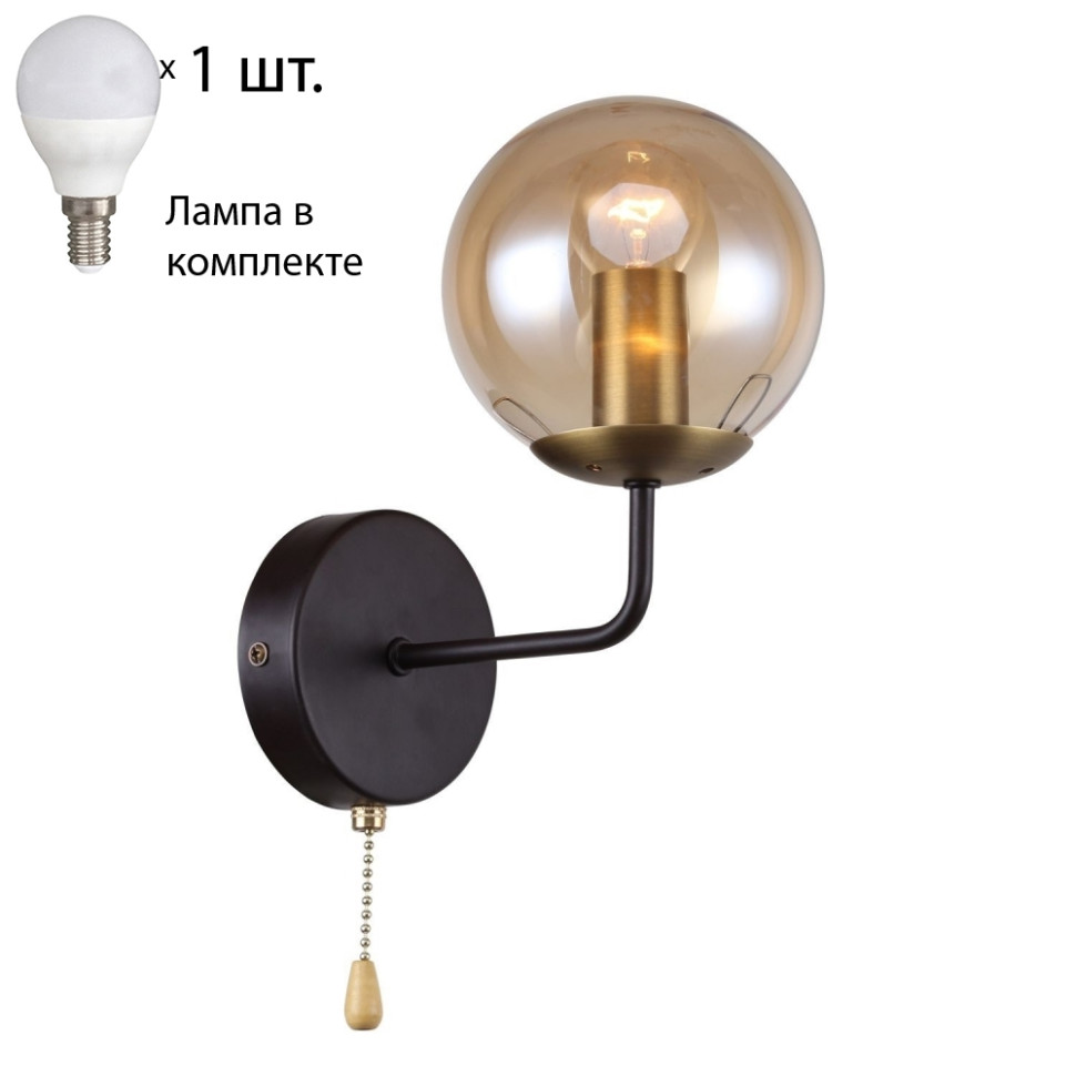 Бра с лампочкой F-Promo Modestus 2344-1W+Lamps E14 P45, цвет кофейный 2344-1W+Lamps E14 P45 - фото 1