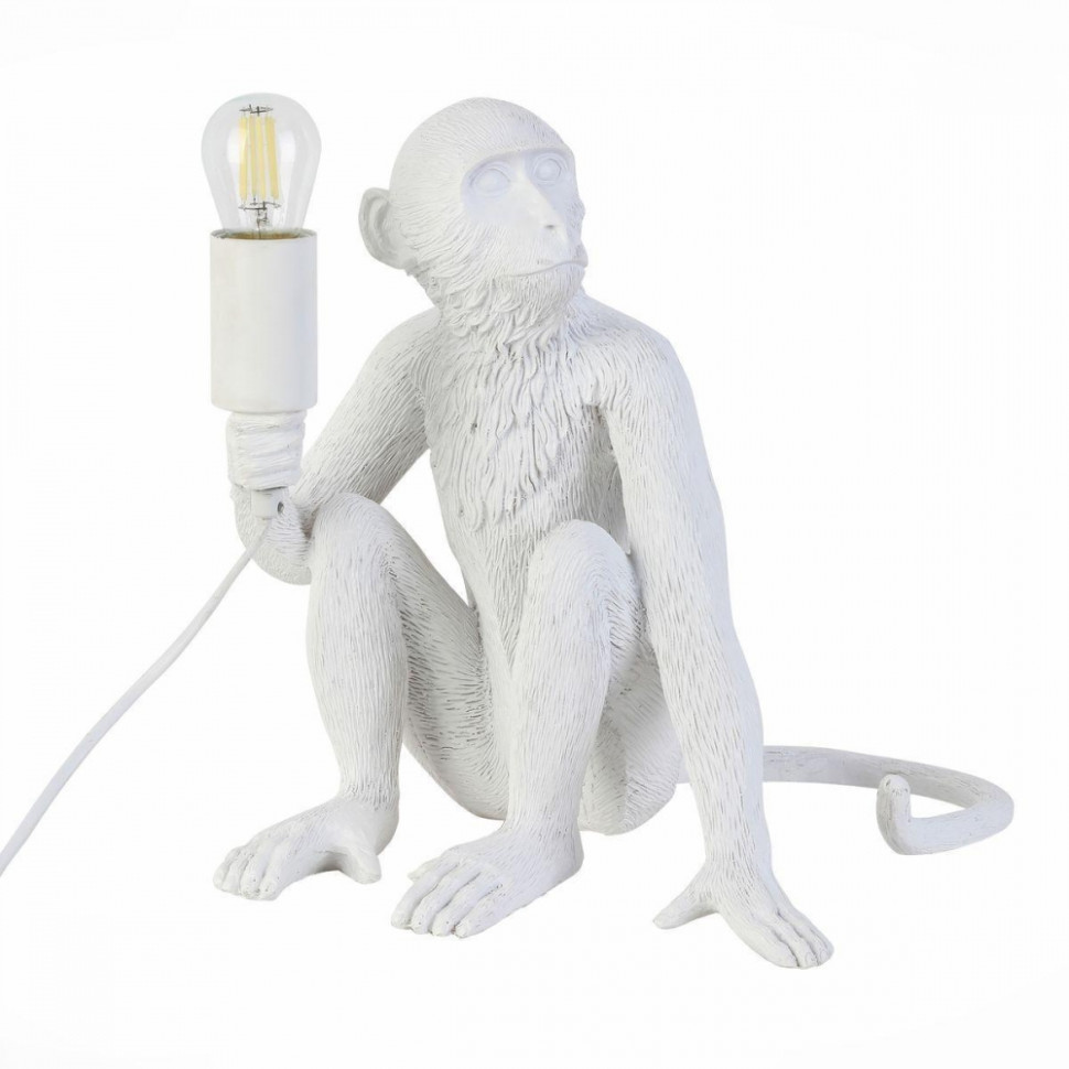 Настольная лампа обезьянка Evoluce Tenato SLE115104-01, цвет белый - фото 1