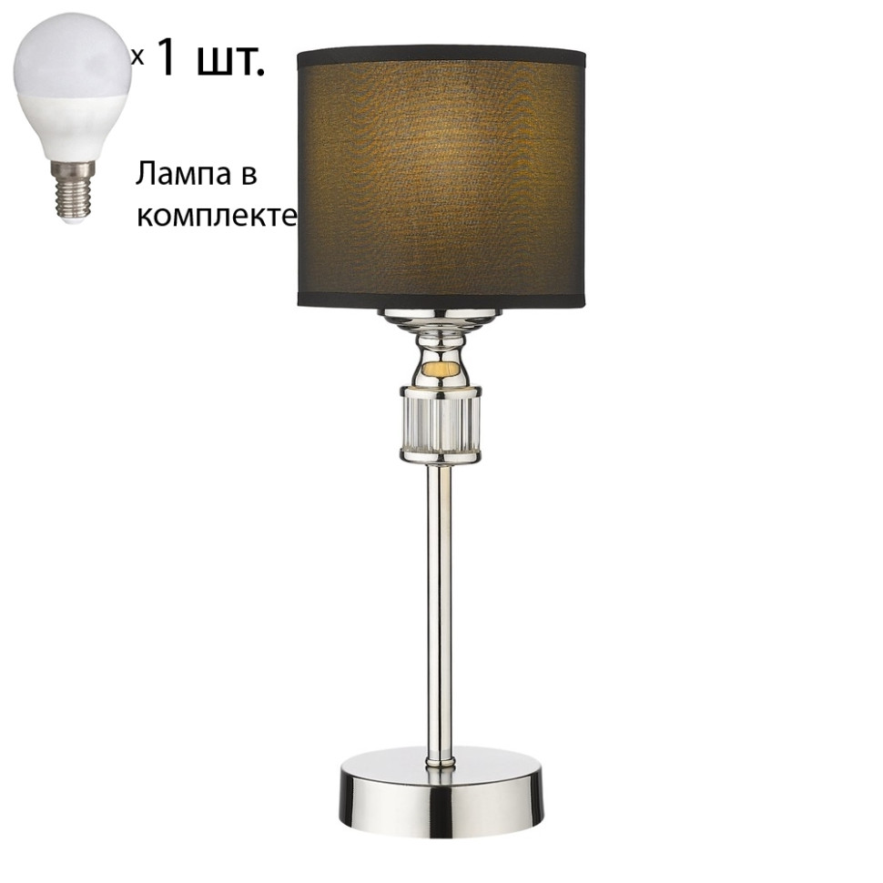 Настольная лампа с лампочкой Velante 293-124-01+Lamps E14 P45, цвет хром 293-124-01+Lamps E14 P45 - фото 1
