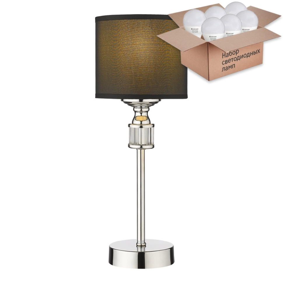 Настольная лампа с лампочкой Velante 293-124-01+Lamps E14 P45, цвет хром 293-124-01+Lamps E14 P45 - фото 3