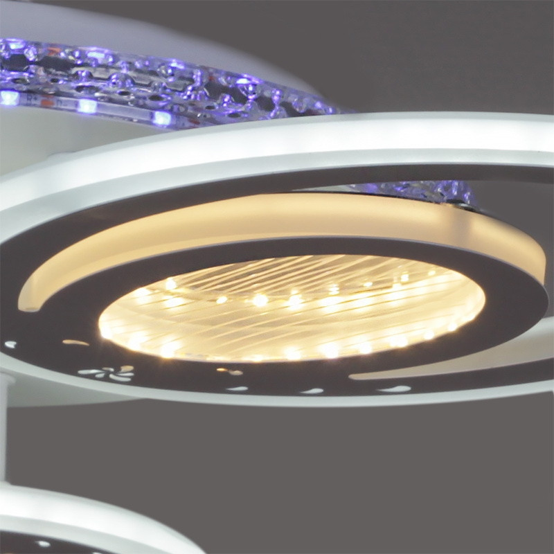 Потолочная светодиодная диммируемая люстра с пультом ДУ Reluce 20436 1423144, цвет белый - фото 3