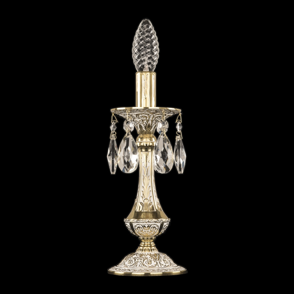 Настольная лампа Bohemia Ivele Crystal 71100L/1-26 GW, цвет белый с золотой патиной 71100L/1-26 GW - фото 1