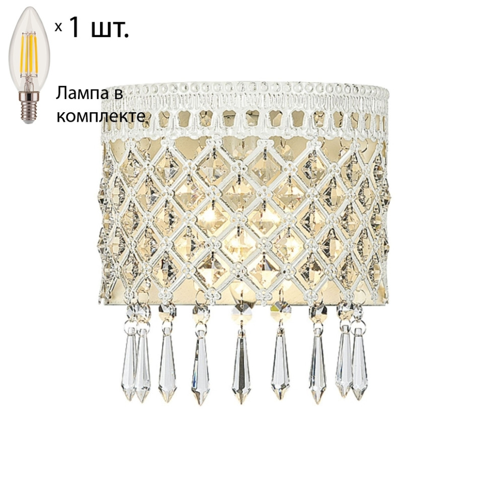 Бра с лампочкой Favourite Rabat 1578-1W+Lamps E14 Свеча свеча в торт на шпажке цифра 2 золотой 4 5х2 5 см
