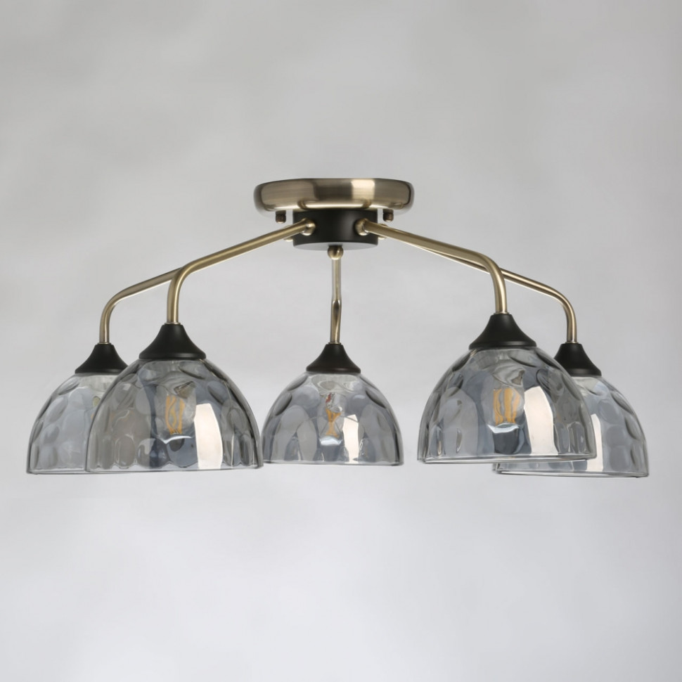 Потолочная люстра со светодиодными лампочками E27, комплект от Lustrof. №520368-674100, цвет античная бронза, черный - фото 3