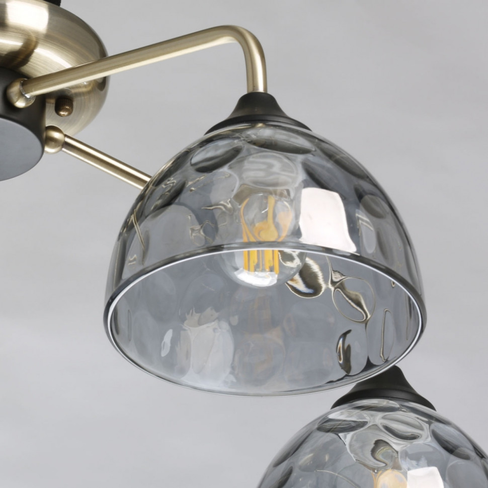 Потолочная люстра со светодиодными лампочками E27, комплект от Lustrof. №520368-674100, цвет античная бронза, черный - фото 4
