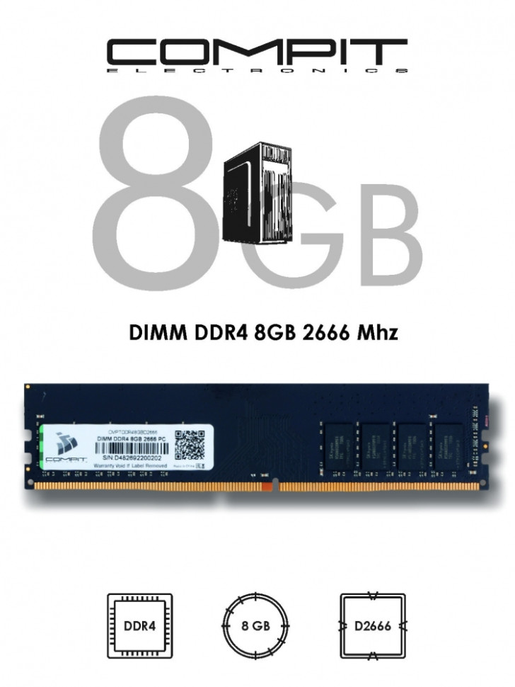 Модуль памяти Compit DDR4 8GB DIMM 2666MHz (CMPTDDR48GBD2666) - фото 4