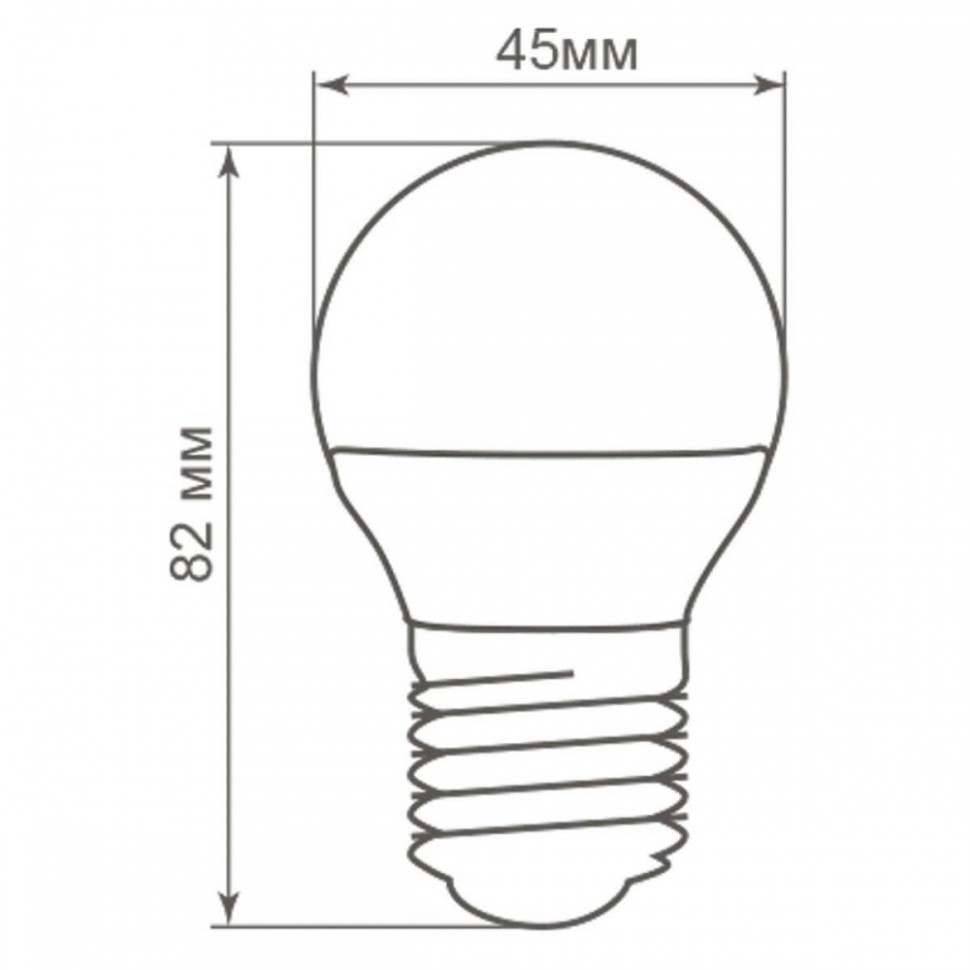 Светодиодная лампа E27 5W 2700K (теплый) G45 LB-38 Feron (25404) - фото 3