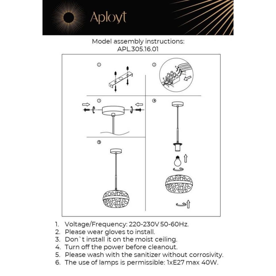 Светильник подвесной с лампочкой APLOYT APL.305.16.01+Lamps, цвет бронза - фото 3