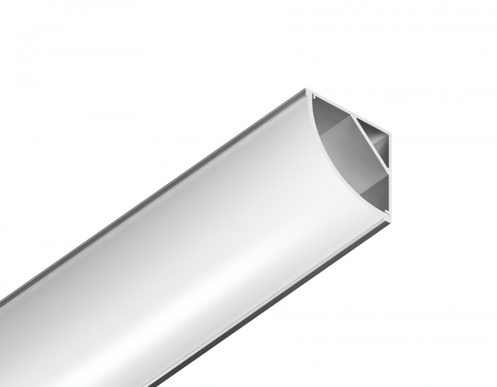 Алюминиевый профиль угловой круглый 15.7*15.7 для светодиодной ленты до 9,78мм Ambrella light ILLUMINATION Alum GP2100AL, цвет серебро, матовый рассеиватель - фото 2