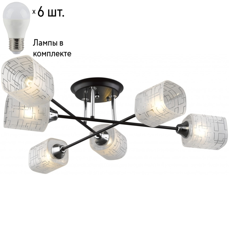 Потолочная люстра с лампочками Velante 703-127-06+Lamps, цвет венге 703-127-06+Lamps - фото 1