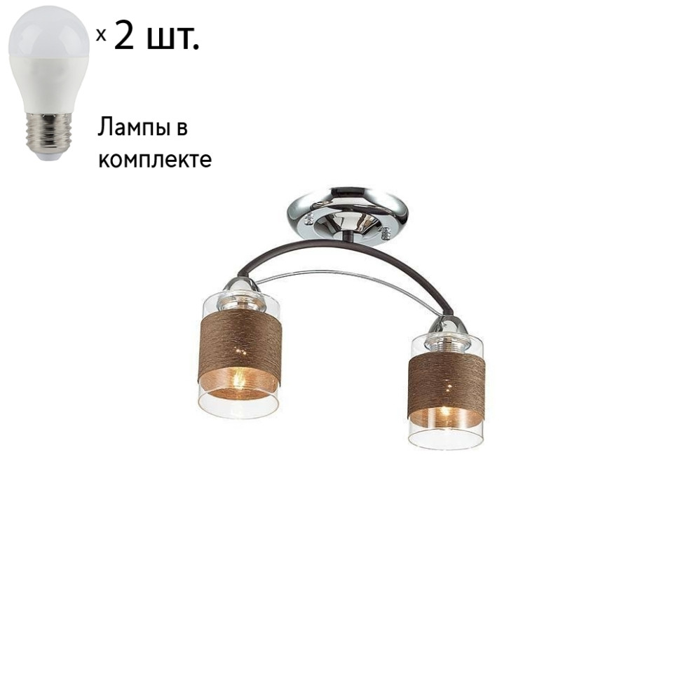 Потолочная люстра с лампочками Lumion Filla 3030/2C+Lamps E27 P45, цвет хром 3030/2C+Lamps E27 P45 - фото 1