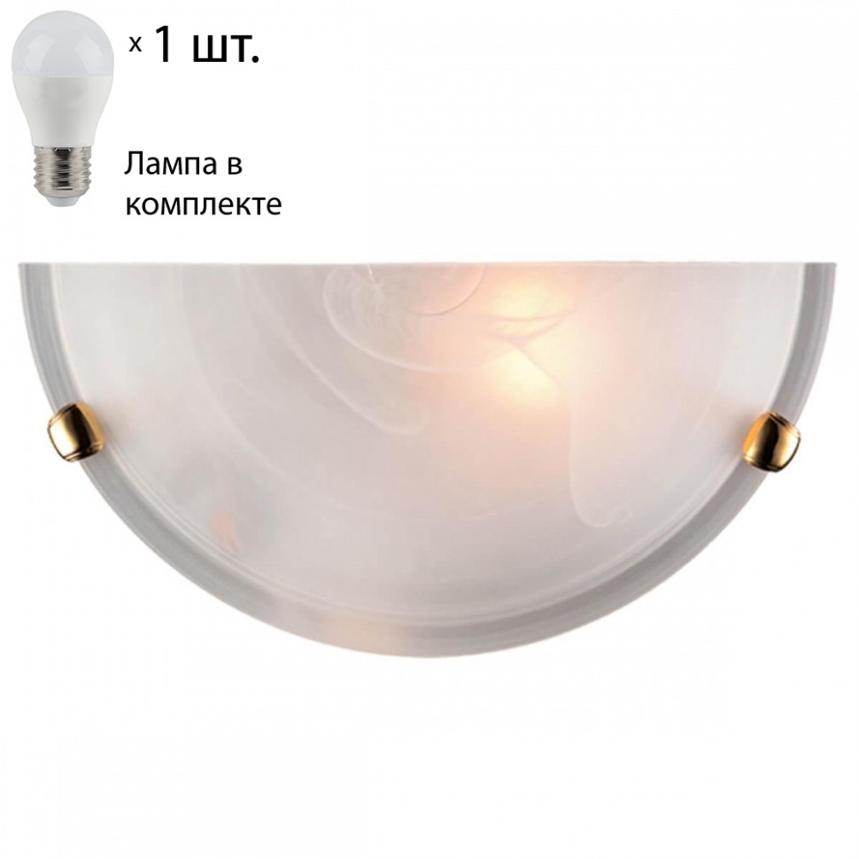 Настенный светильник Sonex Duna с лампочкой 053 золото+Lamps E27 P45, цвет белый 053 золото+Lamps E27 P45 - фото 1
