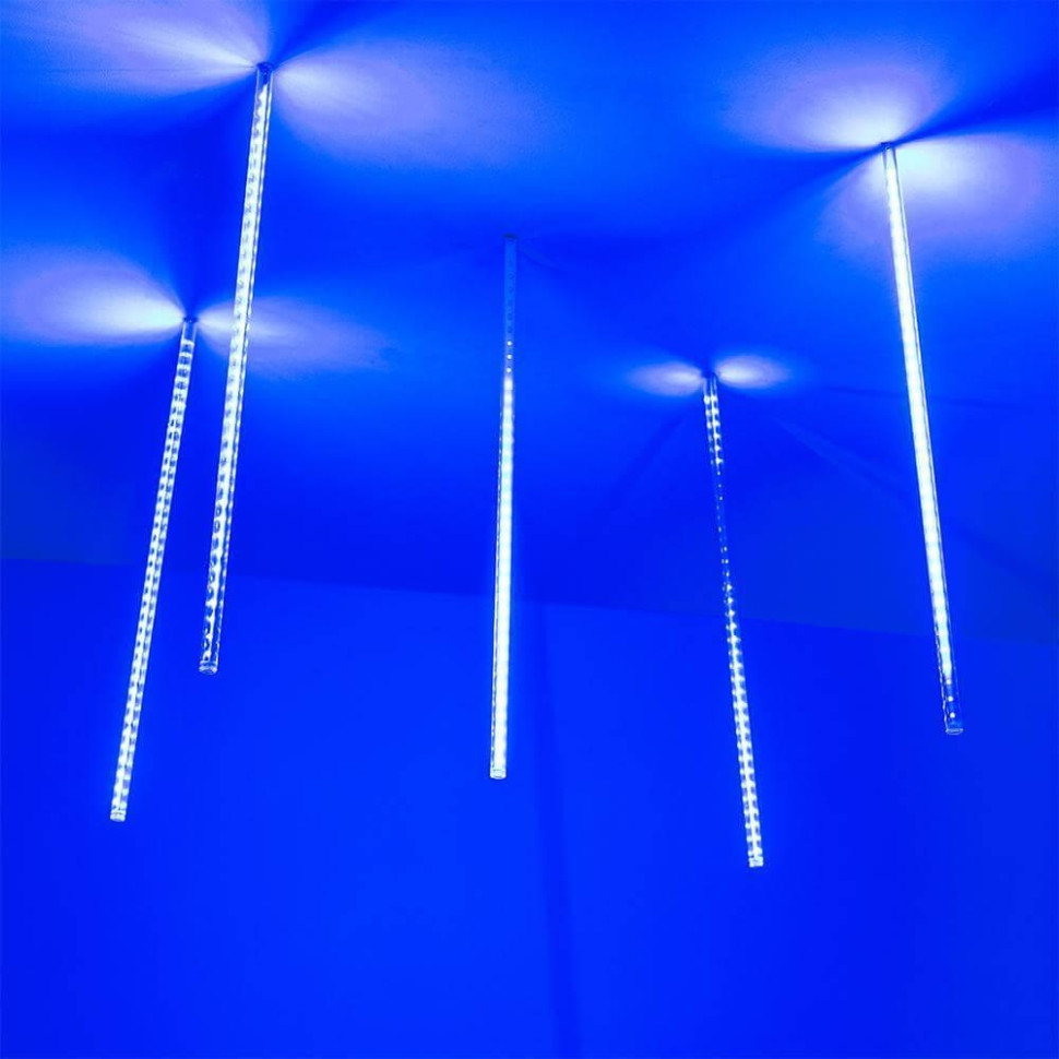 2*1м. Уличная гирлянда тающие сосульки синий свет Ardecoled 230V ARD-Icefall-Classic-D12-500-5Pcs-Clear-72Led-Live Blue (26047), цвет прозрачный - фото 1