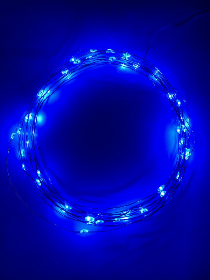 Светодиодная гирлянда ЭРА нить синий ENIN -5NB Б0047962 гирлянда занавес 2 x 2 м синий 220в 400 led провод прозрачный пвх ip54