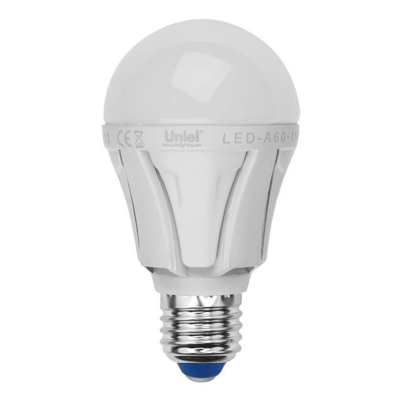 Лампа светодиодная Форма A E27 9W 4500K (белый) Uniel Palazzo LED-A60-9W/NW/E27/FR ALP01WH пластик (07888) LED-A60-9W/NW/E27/FR ALP01WH пластик - фото 1