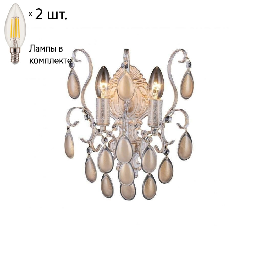 Бра Crystal Lux с лампочками Sevilia AP2 Gold+Lamps E14 Свеча, цвет золото Sevilia AP2 Gold+Lamps E14 Свеча - фото 1