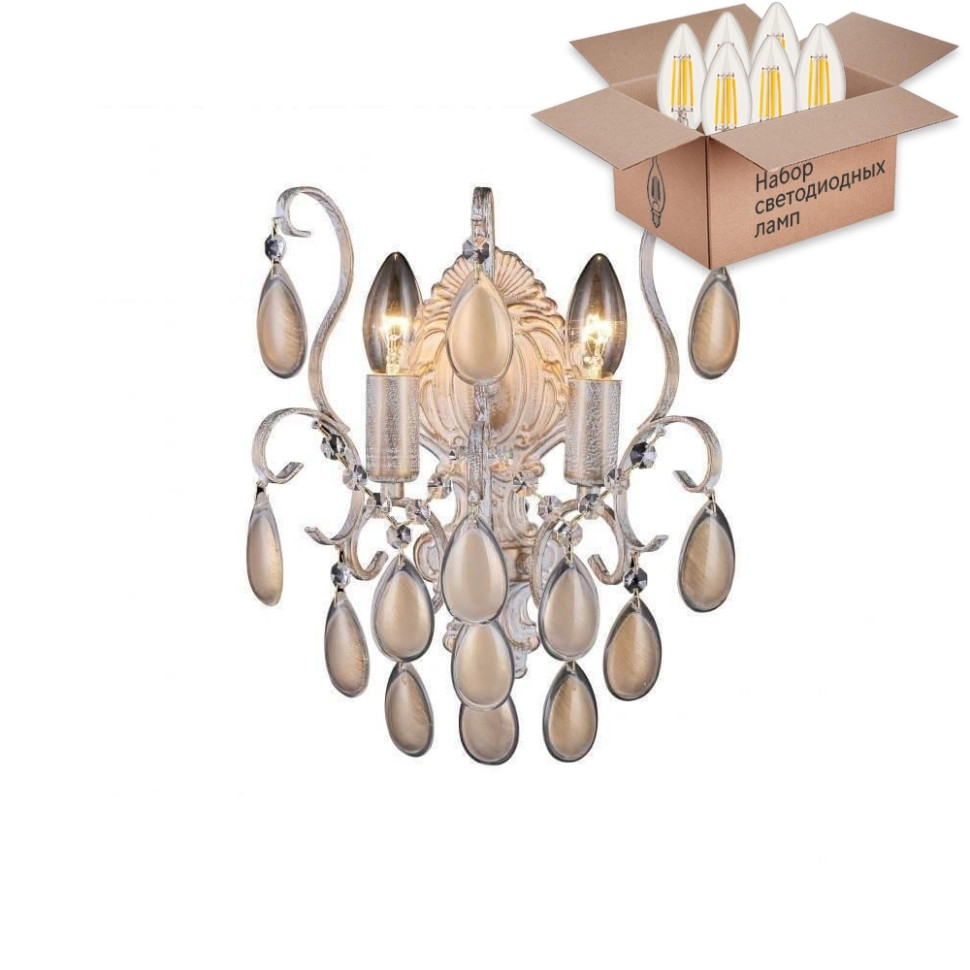 Бра Crystal Lux с лампочками Sevilia AP2 Gold+Lamps E14 Свеча, цвет золото Sevilia AP2 Gold+Lamps E14 Свеча - фото 3