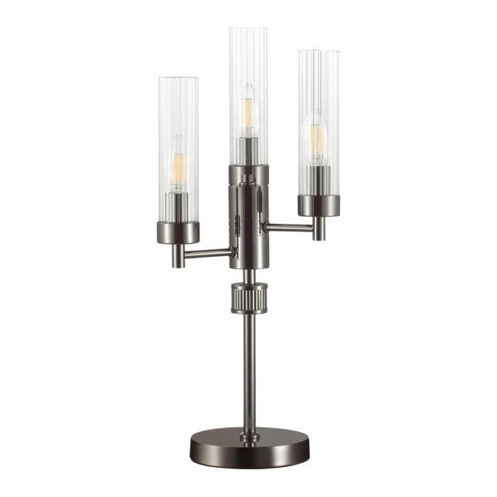 Настольная лампа со светодиодными лампочками E14, комплект от Lustrof. №369401-627434, цвет черный хром - фото 1