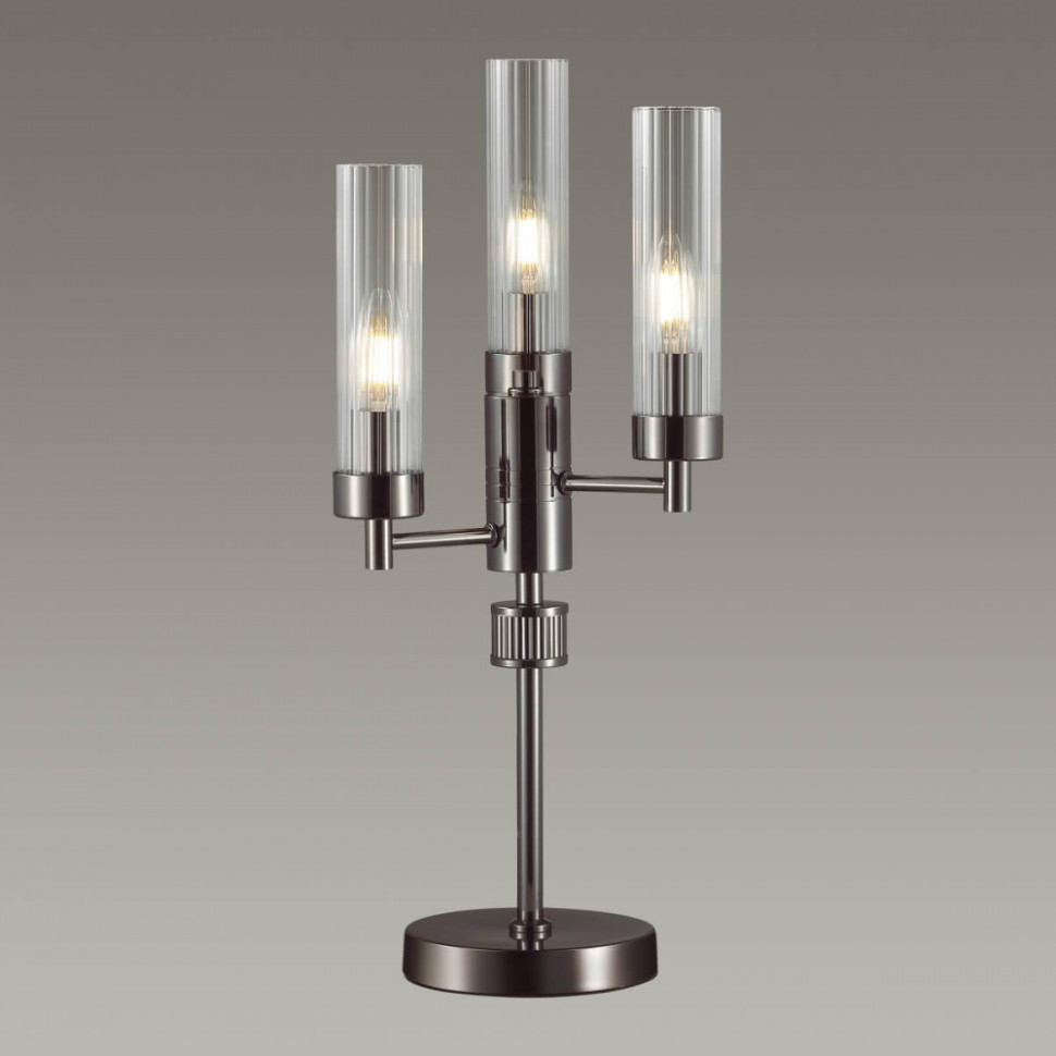Настольная лампа со светодиодными лампочками E14, комплект от Lustrof. №369401-627434, цвет черный хром - фото 3