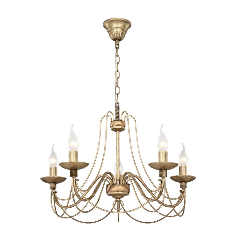 Люстра с лампочками, подвесная, комплект от Lustrof. №128927-617465, цвет коричневый с золотом - фото 1