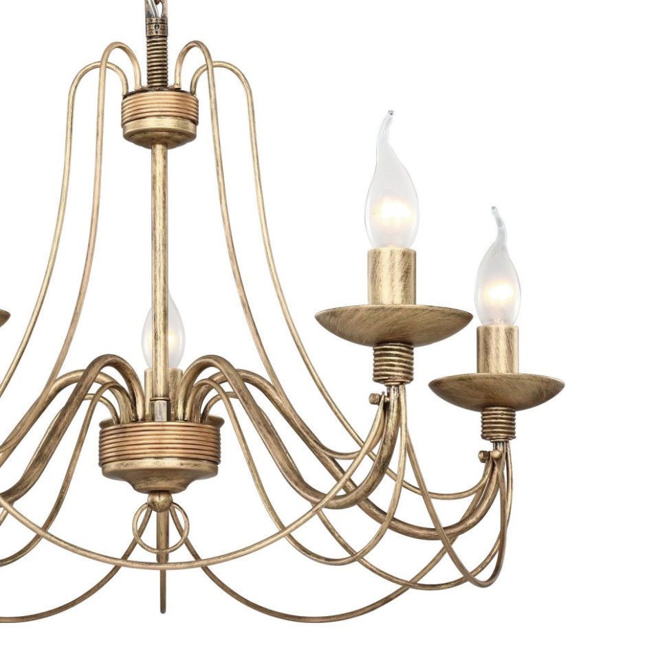 Люстра с лампочками, подвесная, комплект от Lustrof. №128927-617465, цвет коричневый с золотом - фото 3