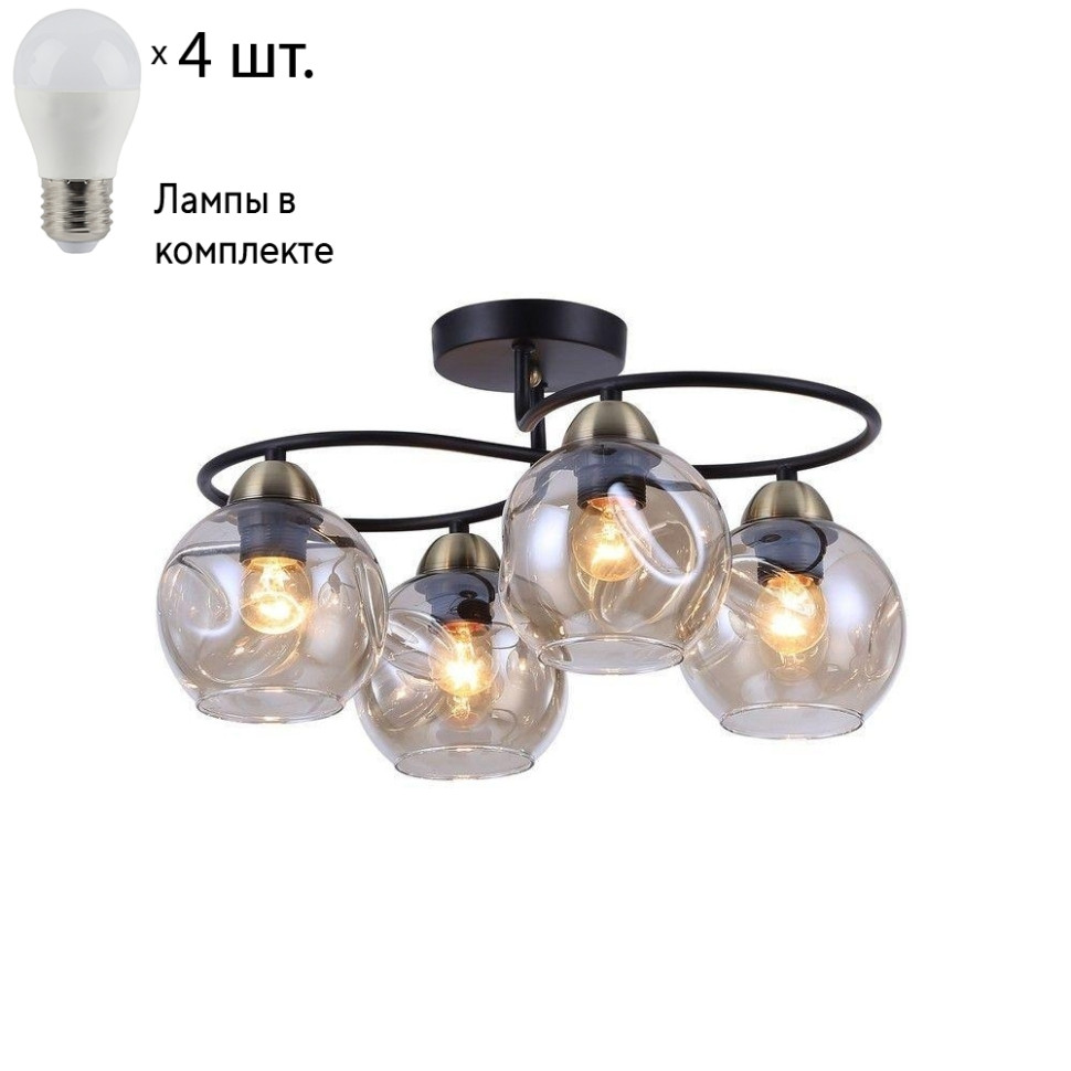 Люстра потолочная с лампочками Omnilux OML-95007-04+Lamps потолочная люстра omnilux oml 30007 03