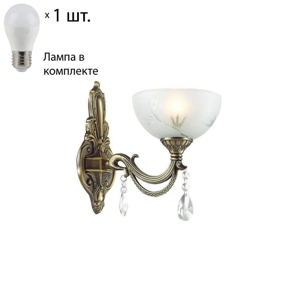 Бра с лампочкой Lumion Nora 2958/1W+Lamps E27 P45, цвет бронза 2958/1W+Lamps E27 P45 - фото 1