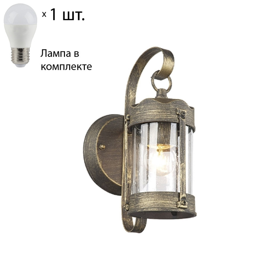 Уличный настенный светильник с лампочкой Favourite Faro 1497-1W+Lamps E27 P45