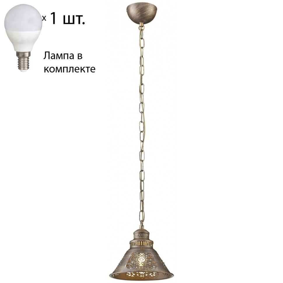 Подвесной светильник с лампочкой Velante 308-603-01+Lamps E14 P45, цвет металл 308-603-01+Lamps E14 P45 - фото 1