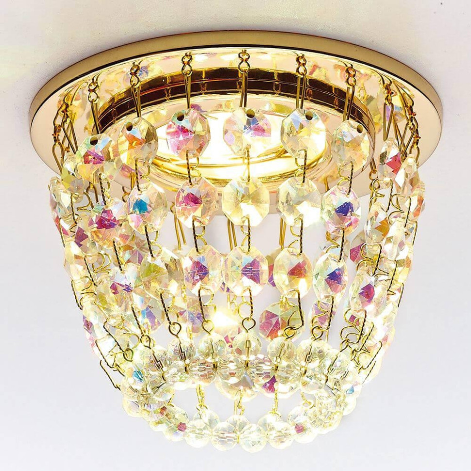 K2075 G/PR Встраиваемый светильник Ambrella light Crystal, цвет золото K2075 G/PR - фото 2
