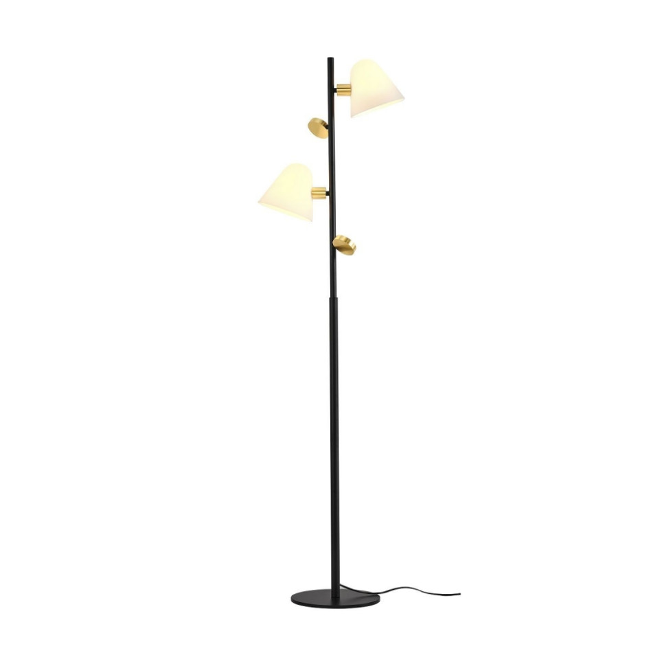 Торшер со светодиодными лампами, комплект от Lustrof. №384976-618309, цвет матовый черный, золото - фото 1