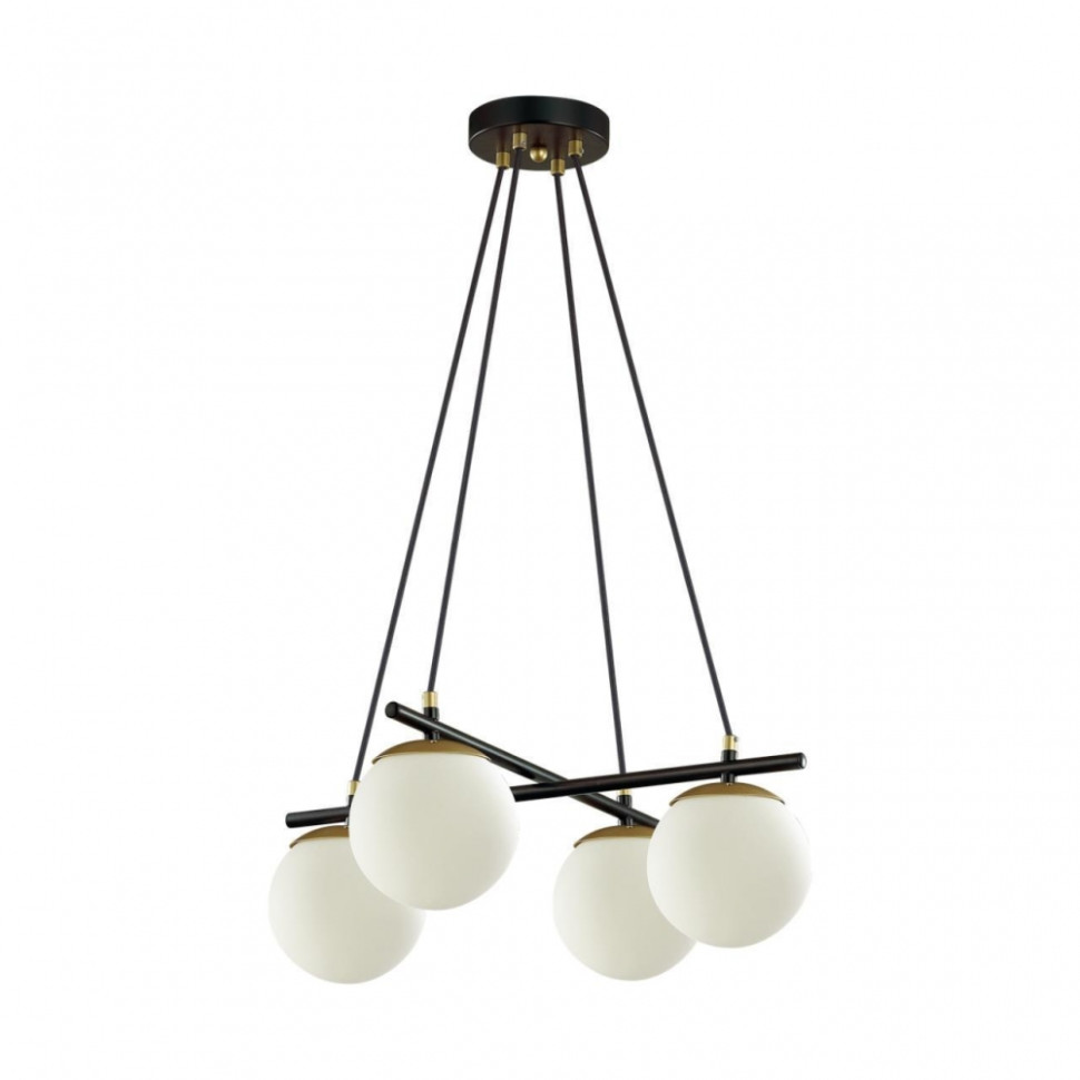 Люстра подвесная со светодиодными лампочками E27, комплект от Lustrof. №369314-642546, цвет черный - фото 1